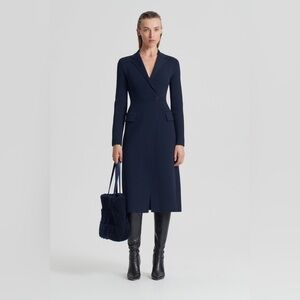 Scanlan Theodore Navy Trench Coat with Belt